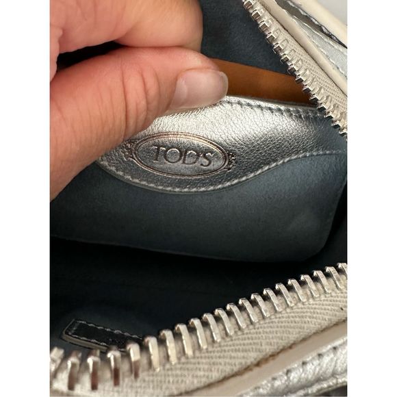 TOD'S Don Studded Metallic Leather Crossbody Bag $2145 - Picture 13 of 15